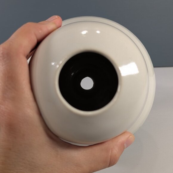 Heavy pottery hand painted lamp base, wavy seaweed nautical home decor - Picture 5 of 9